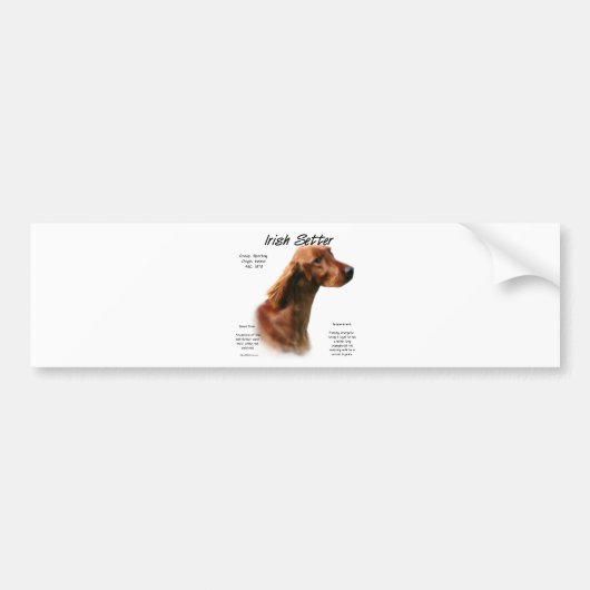 Irish Setter History Design Autoaufkleber (Vorne)