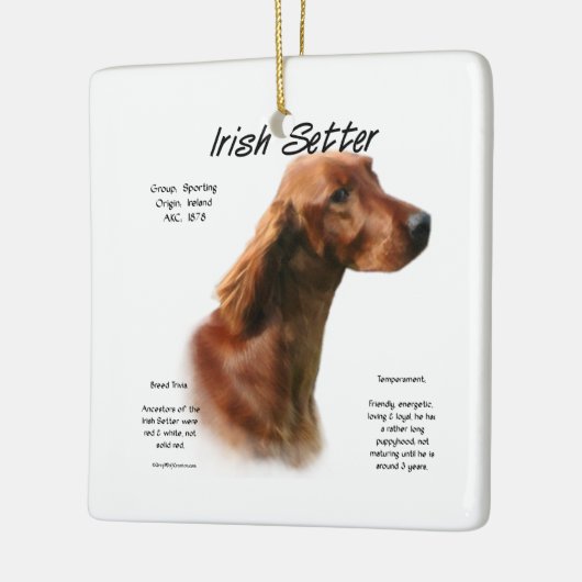 Irish Setter History Design Keramikornament (Links)