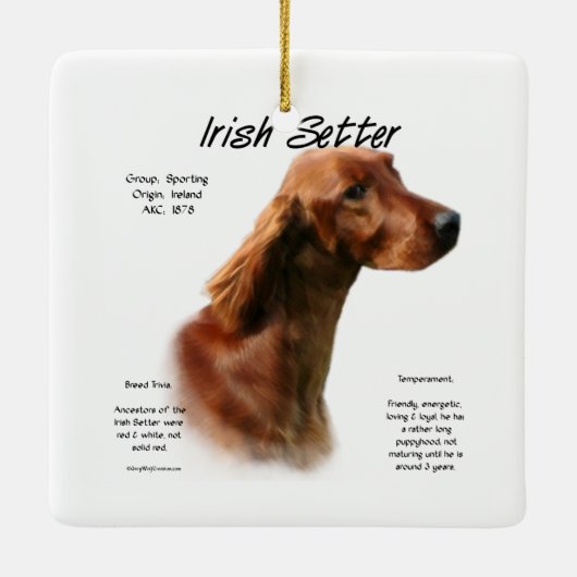 Irish Setter History Design Keramikornament (Rückseite)