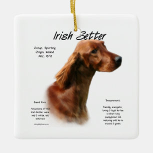 Irish Setter History Design Keramikornament