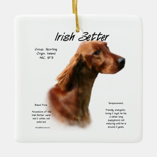 Irish Setter History Design Keramikornament (Vorderseite)
