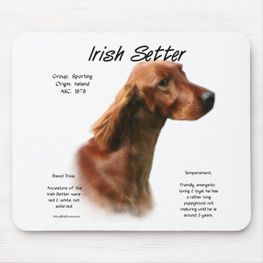 Irish Setter History Design Mousepad (Vorne)
