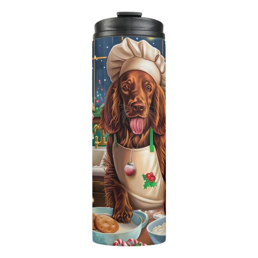Irish Setter Holiday Baking: Festliche Weihnachten Thermosbecher (Vorderseite)