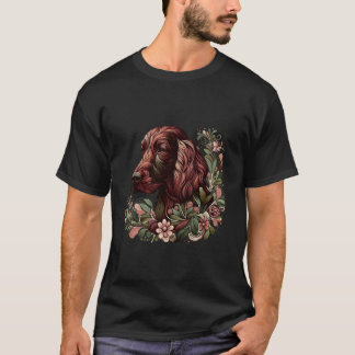 Irish Setter Hund Botanische Natur Inspiriert Illu T-Shirt