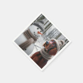 Irish Setter Hund mit einem Schneemann Serviette (Ecke)