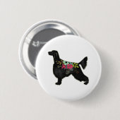 Irish Setter Hund Rasse Bohemische Silhouette Button (Vorne & Hinten)
