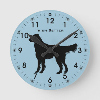 Irish Setter Hund Silhouette Personalisiert Runde Wanduhr
