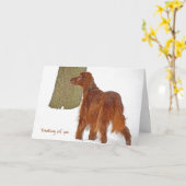 Irish Setter im Schnee denken Sie an Sie Karte (Gelbe Blume)