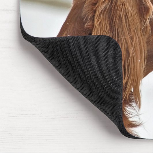 Irish Setter im Schnee Mousepad (Ecke)