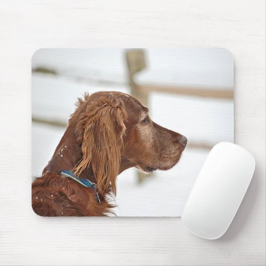 Irish Setter im Schnee Mousepad (Mit Mouse)
