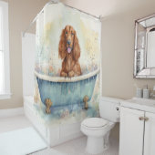 Irish Setter in der Badewanne Wasserfarben Hunde K Duschvorhang (Beispiel)
