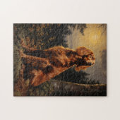 Irish Setter in der Nacht Puzzle (Horizontal)