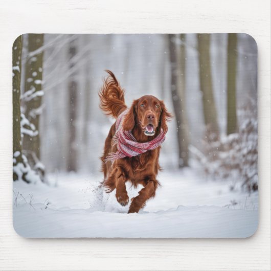 Irish Setter in Snow Mousepad (Vorne)