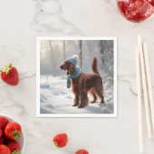Irish Setter in Snowy Forest Serviette (Beispiel)
