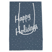 Irish Setter in Winterwald Mittlere Geschenktüte (Rückseite)