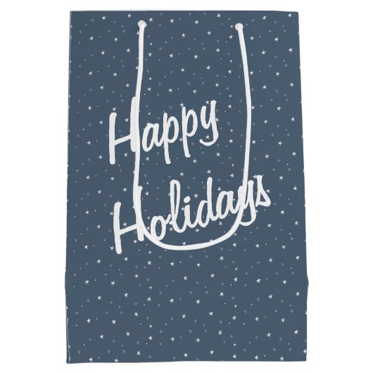 Irish Setter in Winterwald Mittlere Geschenktüte (Rückseite)