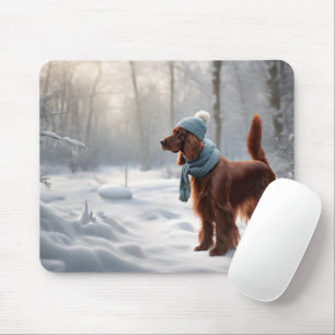 Irish Setter in Winterwald Mousepad