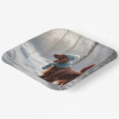 Irish Setter in Winterwald Pappteller (Gewinkelt)