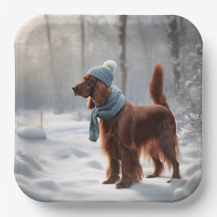 Irish Setter in Winterwald Pappteller
