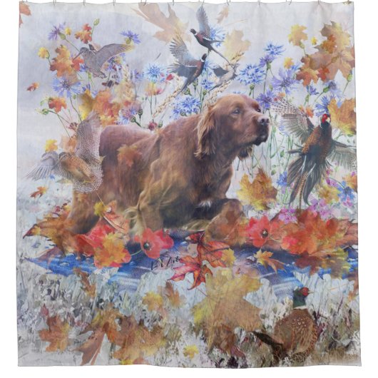 Irish Setter Jagd Duschvorhang (Vorderseite)