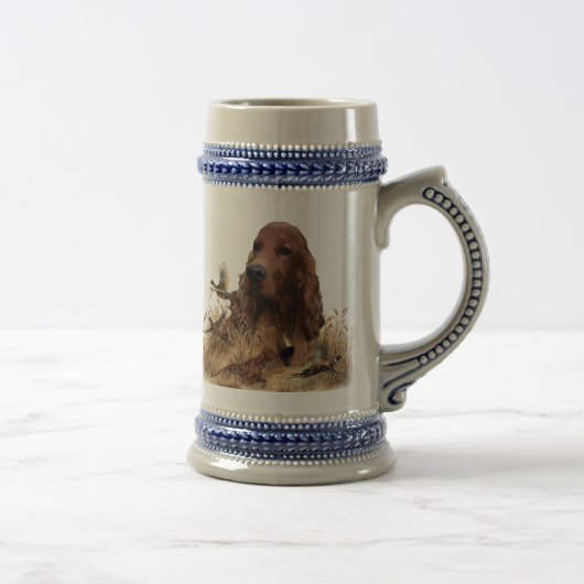 Irish Setter Jagd Fasant, Art Bierglas (Rechts)