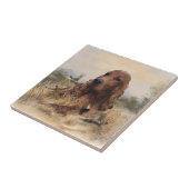 Irish Setter Jagd Fasant, Art Fliese (Seite)