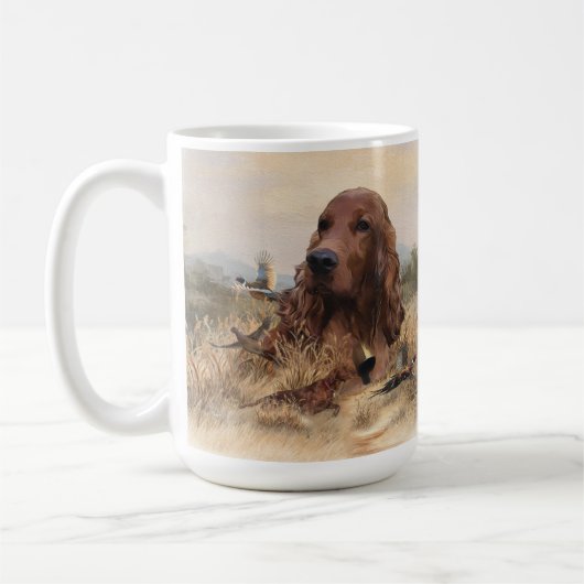 Irish Setter Jagd Fasant, Art Kaffeetasse (Links)
