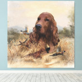 Irish Setter Jagd Fasant, Art Leinwanddruck (Insitu (Holzboden))