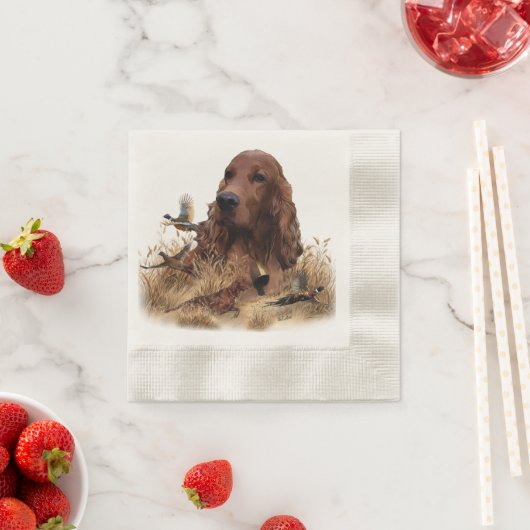 Irish Setter Jagd Fasant, Art Serviette (Beispiel)