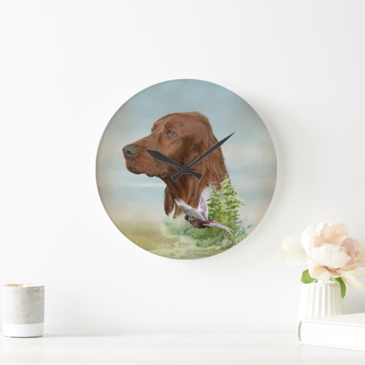 Irish Setter Jagd Große Wanduhr (Zuhause)