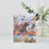 Irish Setter Jagd Postkarte (Stehend Vorderseite)