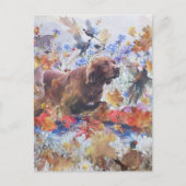 Irish Setter Jagd Postkarte (Vorderseite)