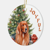 Irish Setter Joyful Christmas Keramik Ornament (Links)