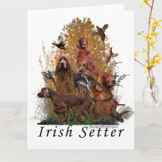 Irish Setter Karte (Gelbe Blume)