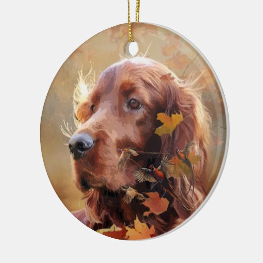 Irish Setter Keramik Ornament (Links)