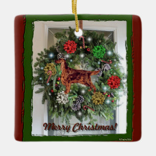 Irish Setter Keramik Weihnachtsschmuck