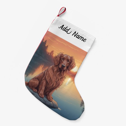 Irish Setter Kleiner Weihnachtsstrumpf (Vorderansicht (hängend))