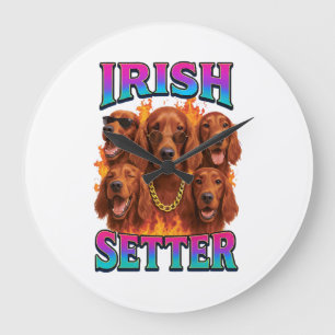 Irish Setter Kopie Große Wanduhr