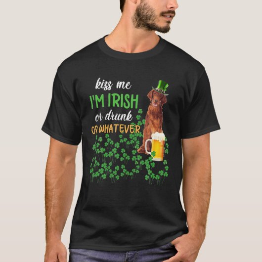 Irish Setter küss mir, ich bin irisch oder Betrunk T-Shirt (Vorderseite)