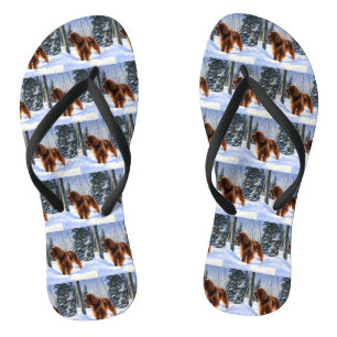 Irish Setter Let It Snow Weihnachten Badesandalen