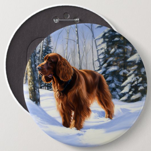 Irish Setter Let It Snow Weihnachten Button (Vorne & Hinten)