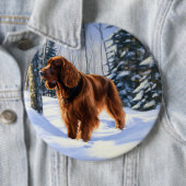 Irish Setter Let It Snow Weihnachten Button (Beispiel)