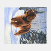 Irish Setter Let It Snow Weihnachten Fleecedecke (Vorderseite (Horizontal))