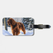 Irish Setter Let It Snow Weihnachten Gepäckanhänger (Rückseite horizontal)
