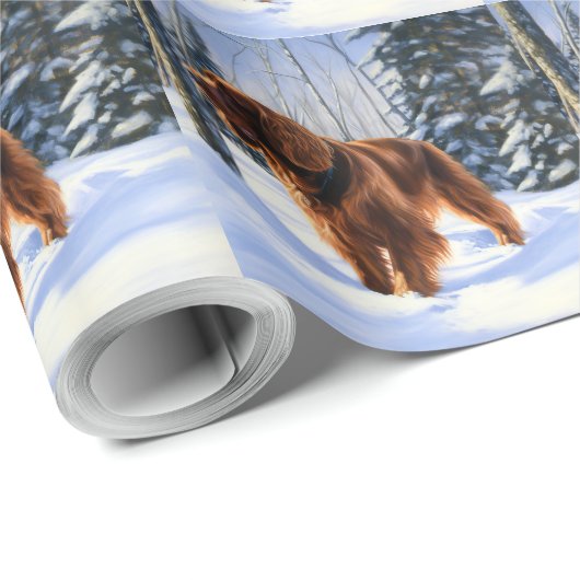 Irish Setter Let It Snow Weihnachten Geschenkpapier (Rolleneckpunkt)