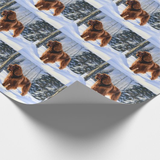 Irish Setter Let It Snow Weihnachten Geschenkpapier (Ecke)