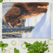 Irish Setter Let It Snow Weihnachten Geschirrtuch (Gefaltet)