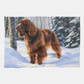 Irish Setter Let It Snow Weihnachten Geschirrtuch (Horizontal)