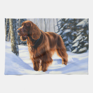 Irish Setter Let It Snow Weihnachten Geschirrtuch