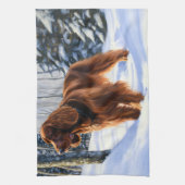 Irish Setter Let It Snow Weihnachten Geschirrtuch (Vertikal)